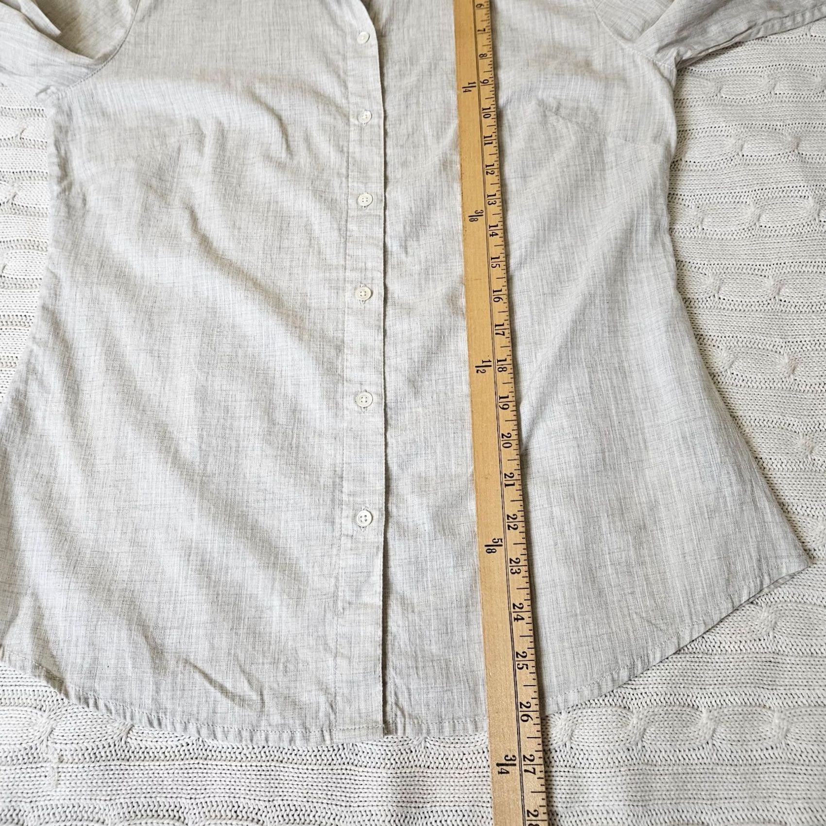 James Perse James Perse Women's Button-Up Shirt Long Sleeve Beige Size 2 Cotton Blend Top Slim Regular Modern Classic Size XS / US 0-2 / IT 36-38 - 7 Thumbnail