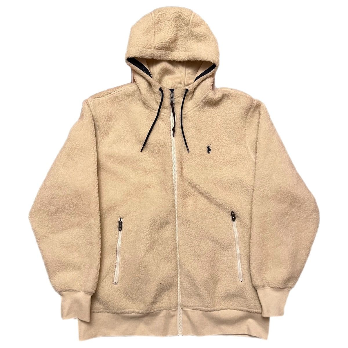 image of Polo Ralph Laurent Sherpa Full-Zip Fleece Jacket in Beige, Men's (Size XL)