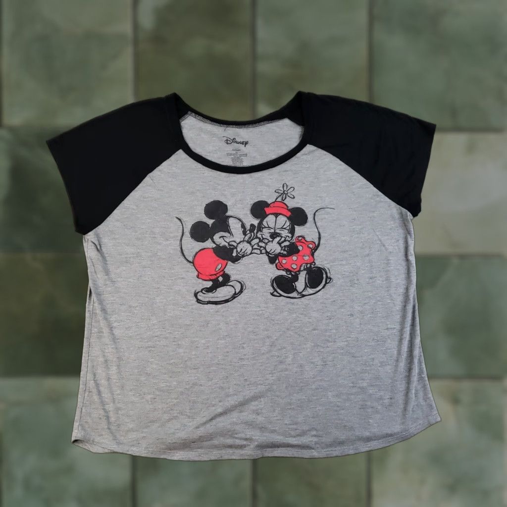Disney Disney Mickey Minnie Mouse Shirt Womens 2X Gray Black Short Sleeve Graphic Tee Size XXL / US 16-18 / IT 52-54 - 1 Thumbnail