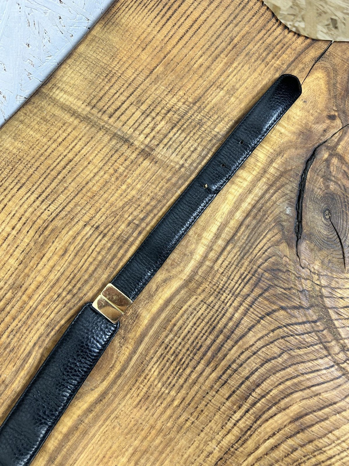 Gucci 80s Vintage Gucci Black Leather Made In Italy Belt Size ONE SIZE - 4 Thumbnail