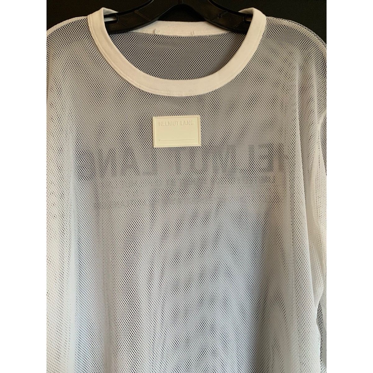 Helmut Lang HELMUT LANG WHITE LOGO MESH TOP Size US L / EU 52-54 / 3 - 8 Thumbnail