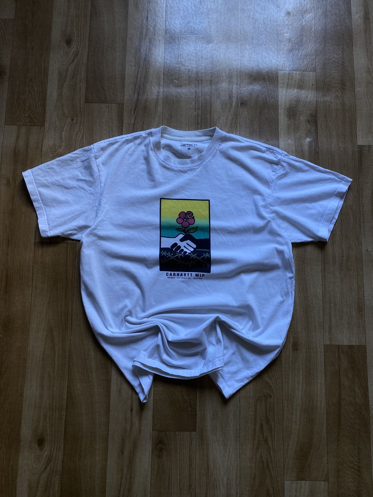 Carhartt × Vintage Carhartt T-Shirt with Rose & Wire Graphic (L) Size US L / EU 52-54 / 3 - 1 Thumbnail