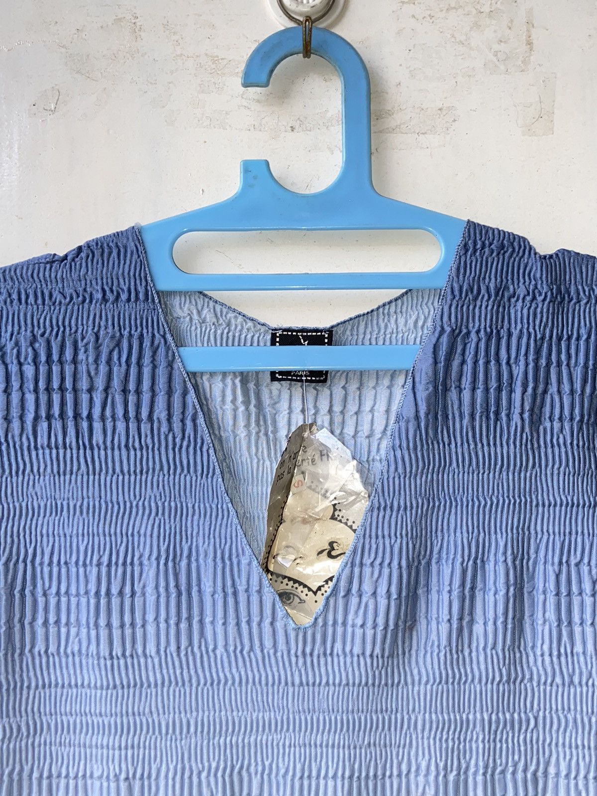 Designer FREE Made In France Patterned Pleats Blue Dress Size S / US 4 / IT 40 - 13 Thumbnail