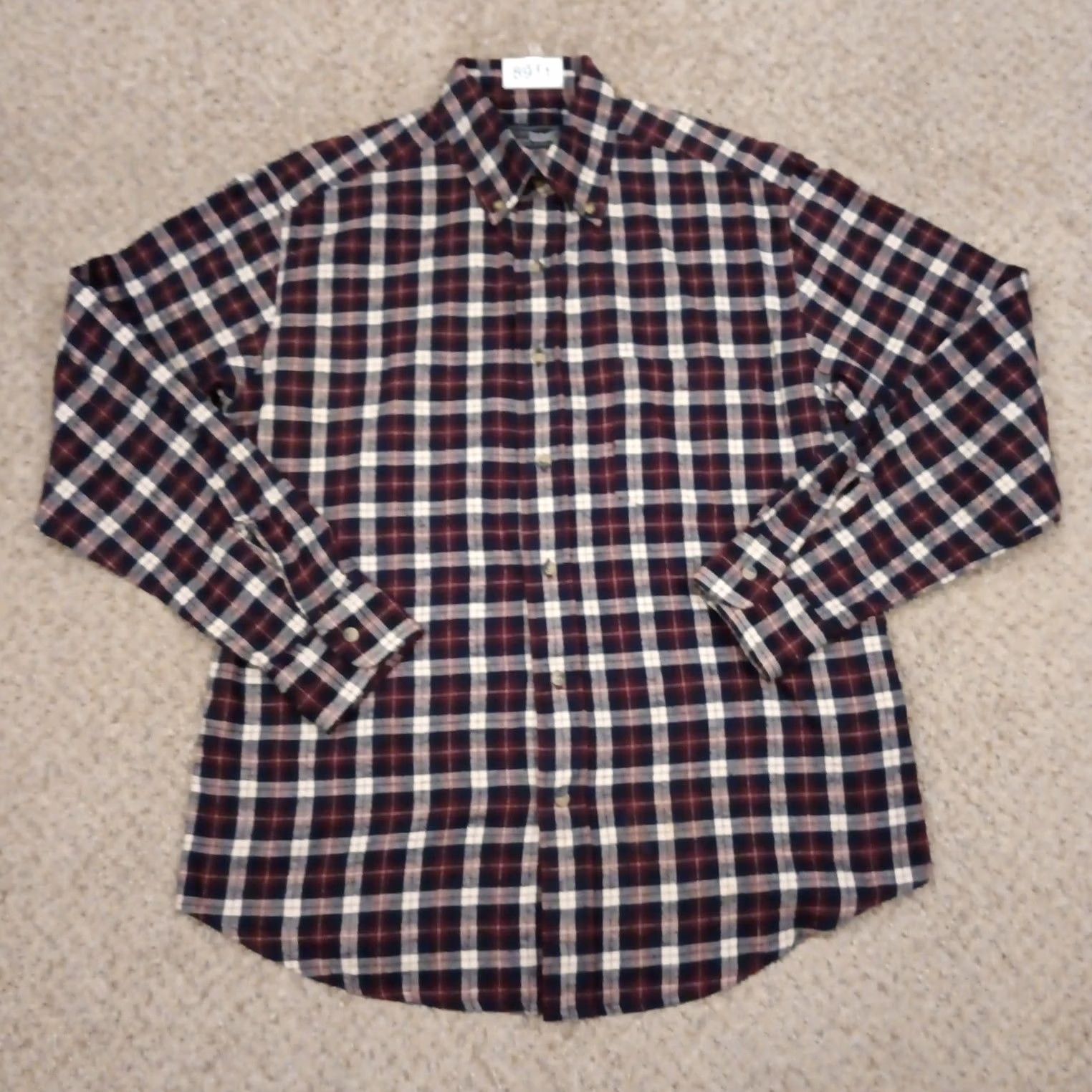 Arrow Arrow Shirt Mens Medium Red Plaid Flannel Long Sleeve Button Down Cotton Size US M / EU 48-50 / 2 - 2 Thumbnail