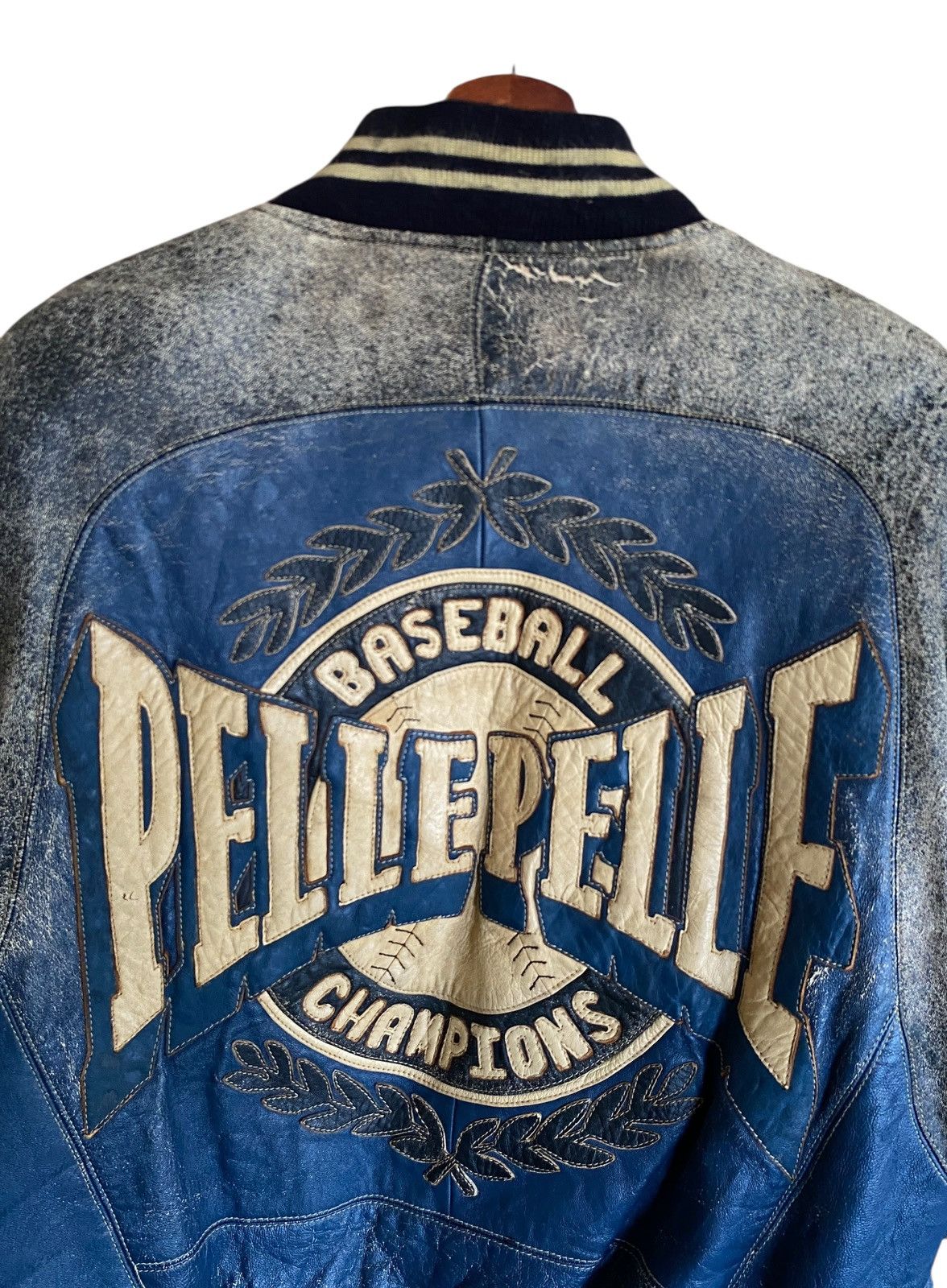 Pelle Pelle Vintage Brand Pelle Pelle Distressed Leather Varsity 1990s Size US M / EU 48-50 / 2 - 5 Thumbnail
