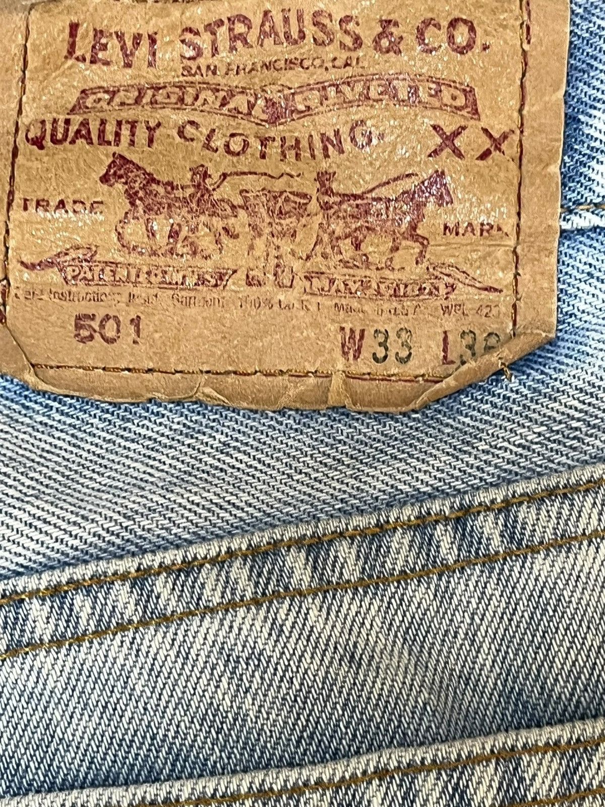 Levi's Vintage Clothing Vintage Levi’s 501 Straight Loose Mudwash Faded Denim Size US 30 / EU 46 - 8 Thumbnail