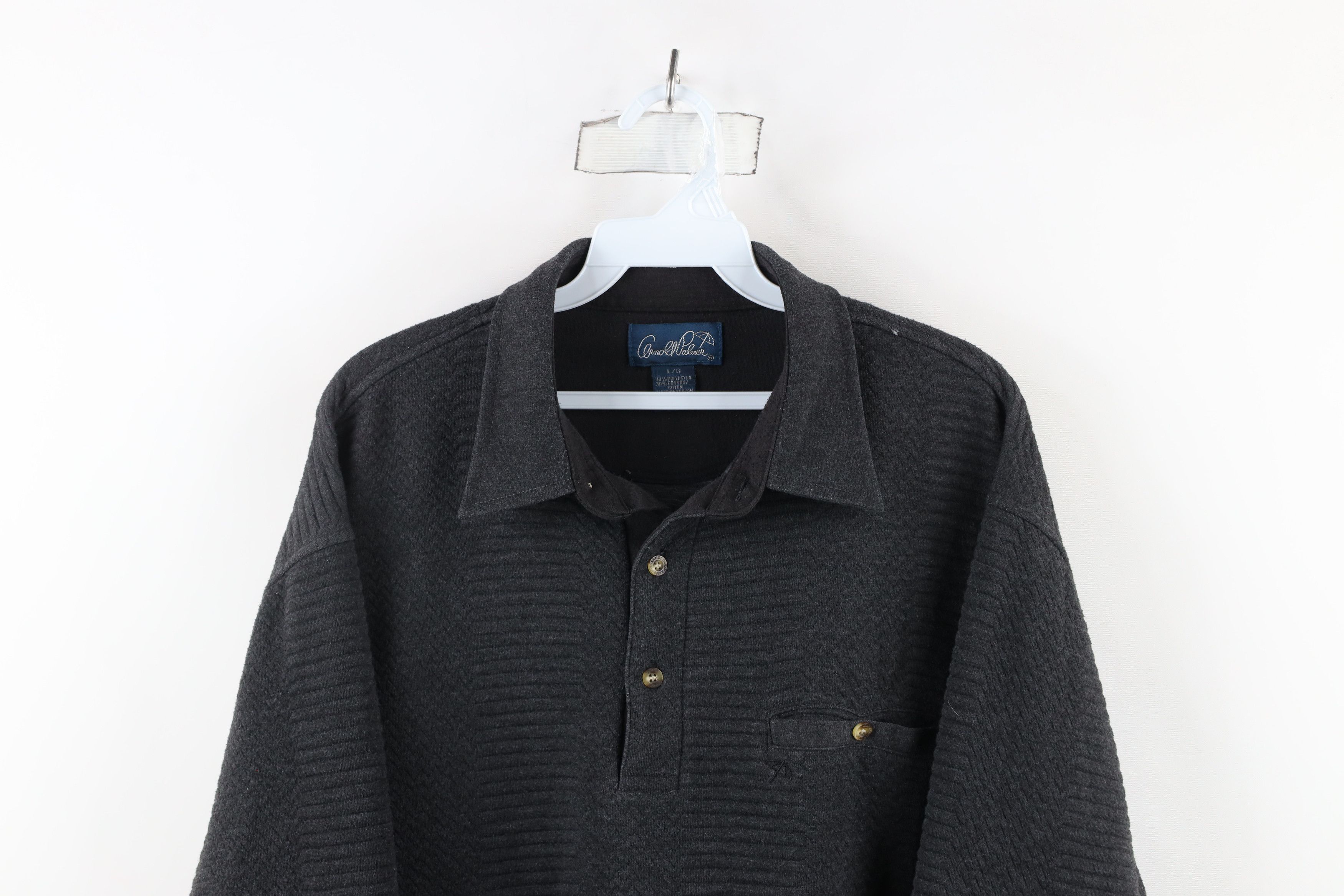 Vintage Vintage 90s Streetwear Knit Collared Pullover Sweatshirt Size US L / EU 52-54 / 3 - 2 Thumbnail