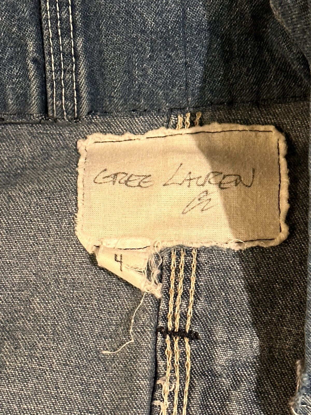 Greg Lauren Light Vintage Denim Track Jacket Size US XL / EU 56 / 4 - 2 Thumbnail