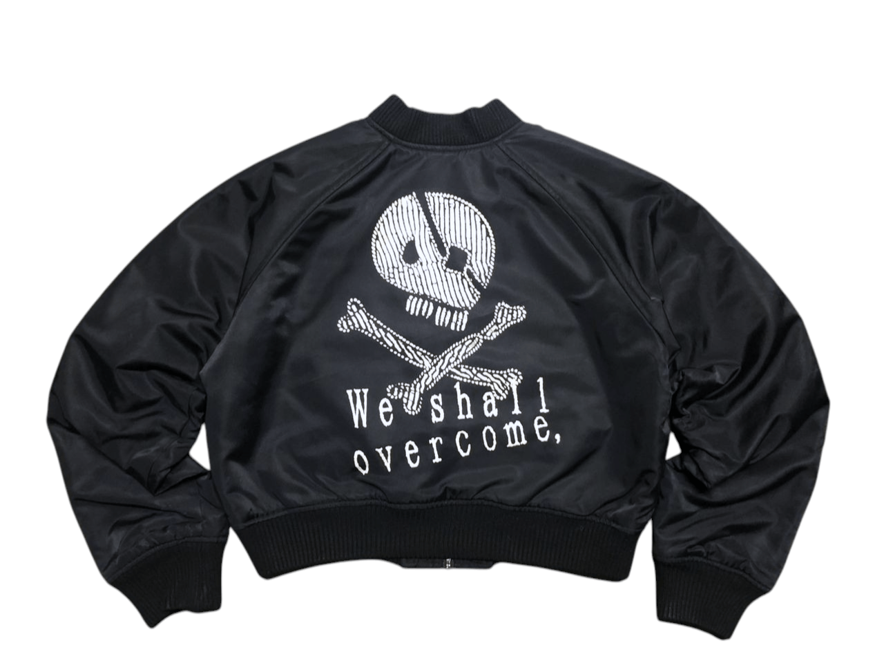 Japanese Brand Vintage k.a.t Cropped Bomber Jacket We Shall Overcome Skull Size M / US 6-8 / IT 42-44 - 1 Thumbnail