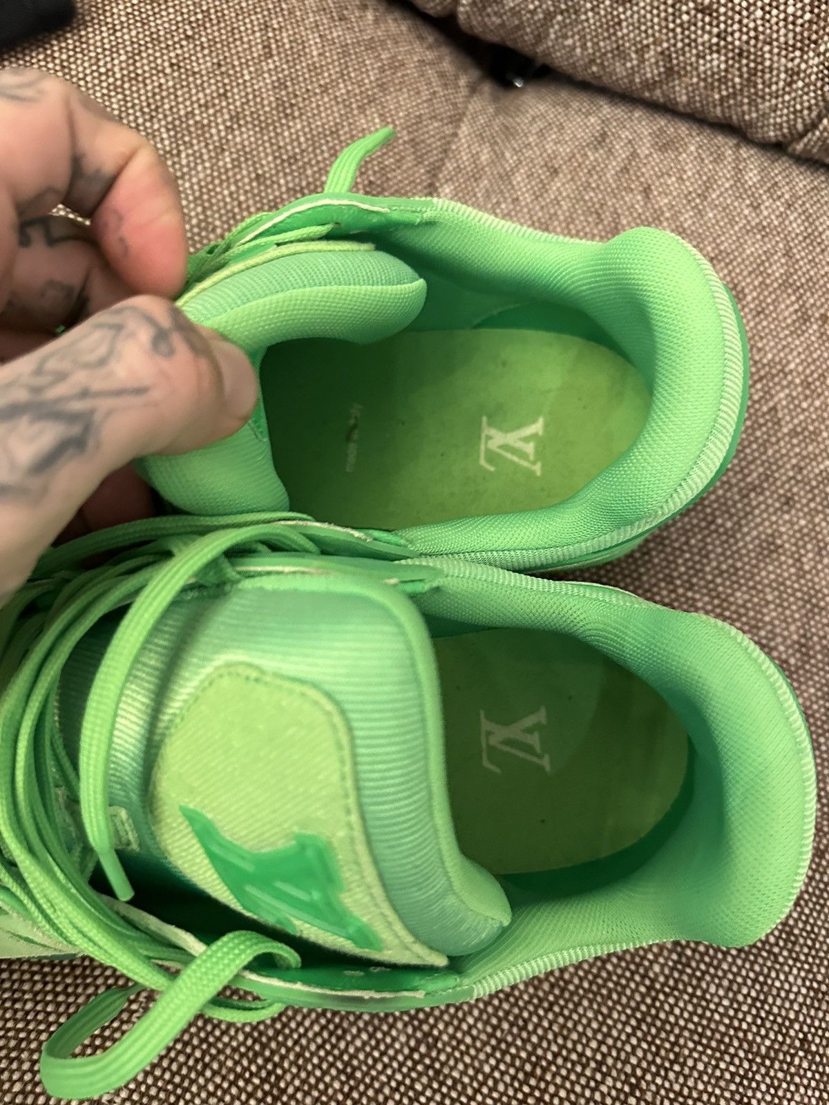 Louis Vuitton × Virgil Abloh LV Virgil Slime Lime Green Skater Shoes Sneakers 10 10.5 11 Size US 10.5 / EU 43-44 - 9 Thumbnail