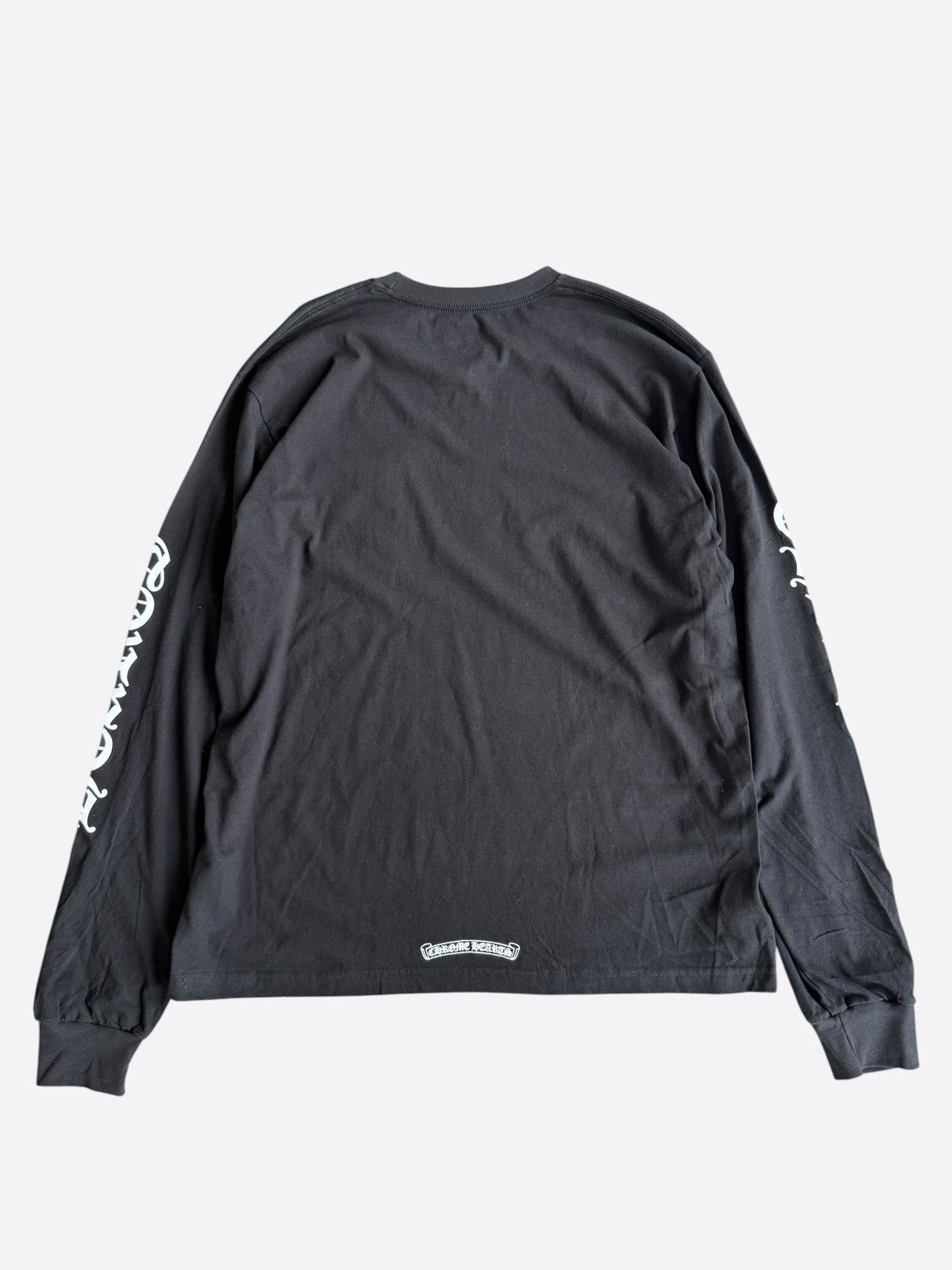 Chrome Hearts Chrome Hearts Black & White Neck Logo Longsleeve T-Shirt Size US XL / EU 56 / 4 - 2 Thumbnail