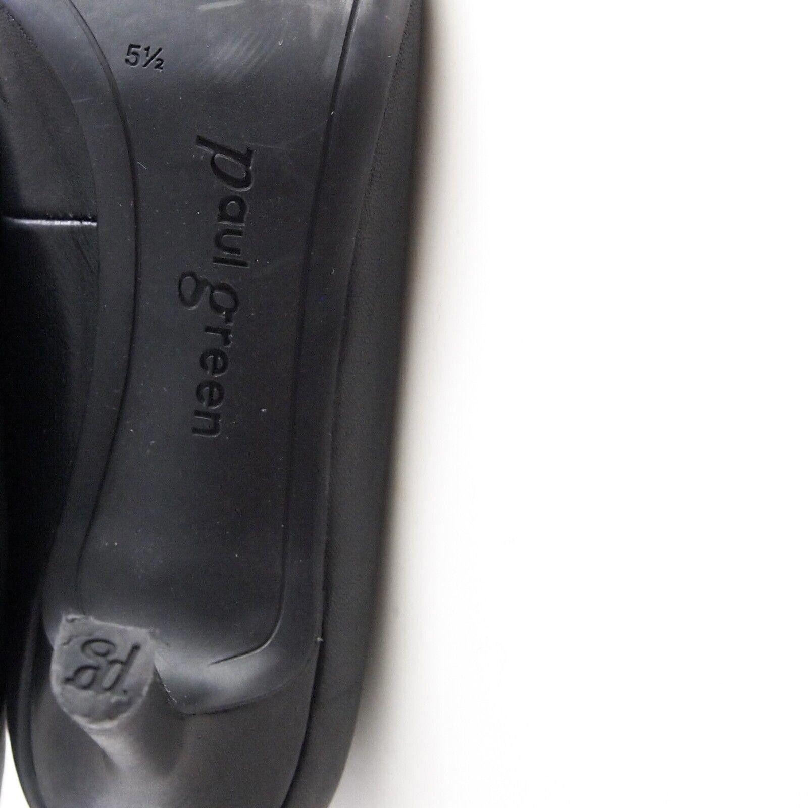 Designer Paul Green Mid Heel Pumps Black Leather US 8 UK 5.5 Size US 8 / IT 38 - 8 Thumbnail