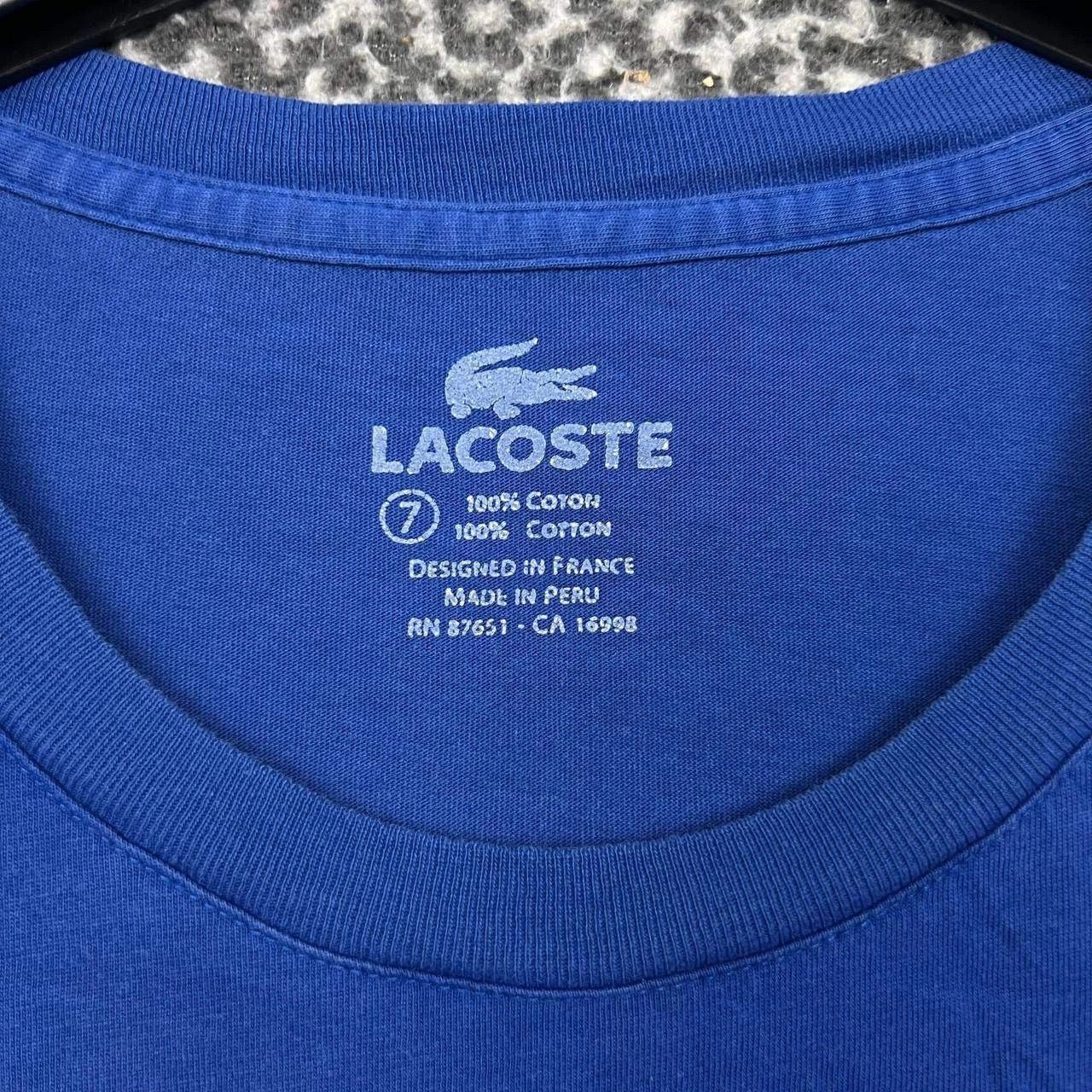 Lacoste Lacoste Since 1927 Shirt Men 7 Blue Crew Neck Cotton Size US M / EU 48-50 / 2 - 7 Thumbnail