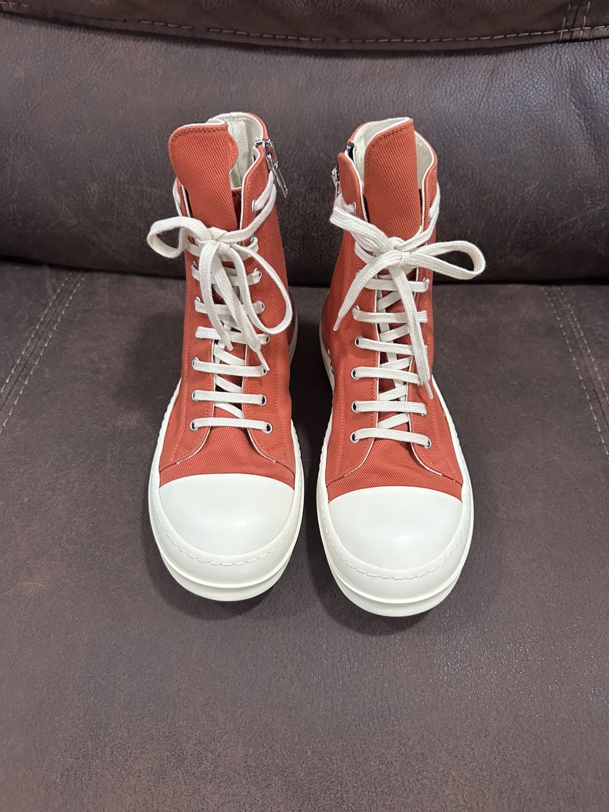 Rick Owens Drkshdw Rick Owens DRKSHDW Fogachine High Ramone Orange Milk Size 41 Size US 8 / EU 41 - 3 Thumbnail