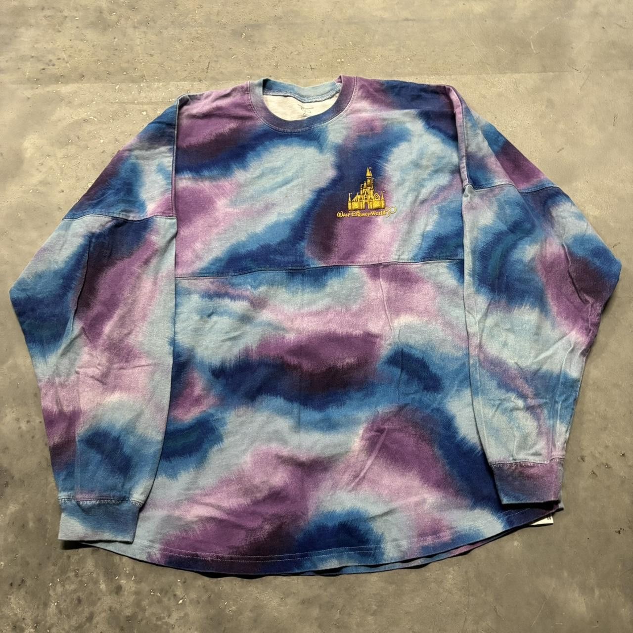 Disney Walt Disney World 50th Anniversary Grand Finale Blue & Purple Tie Dye Spirit Jersey! Size US L / EU 52-54 / 3 - 1 Thumbnail