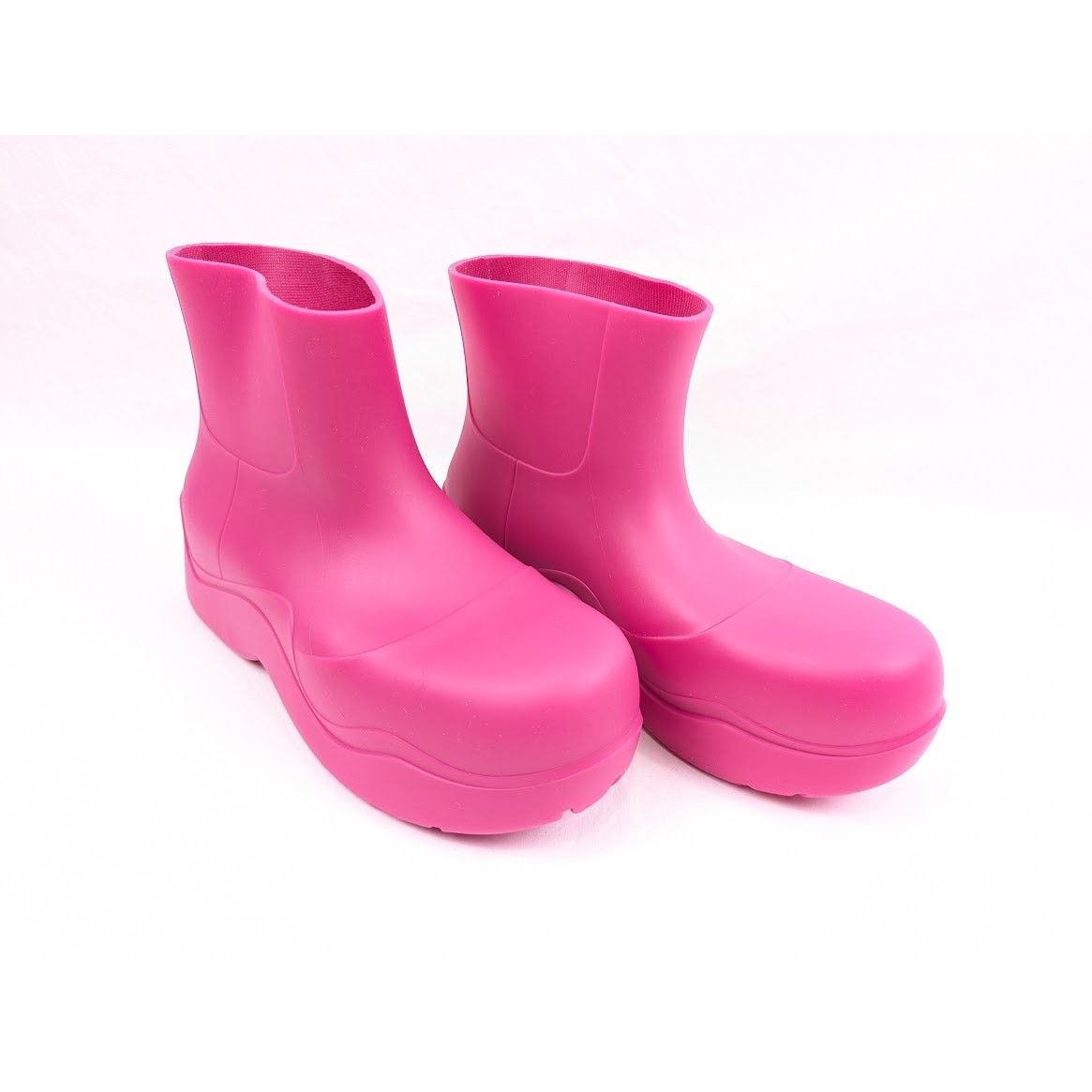 Bottega Veneta o1rshd1 Women's Matt Rubber Puddle Boots in Hollyhock Size US 9 / IT 39 - 13 Thumbnail