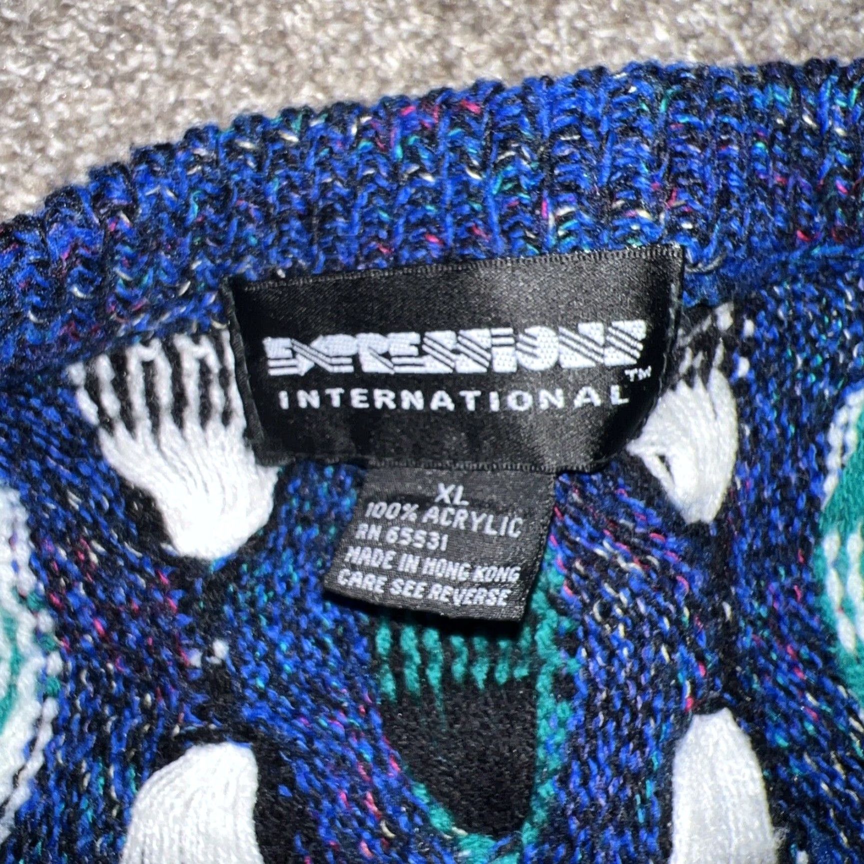 Vintage VINTAGE Empressions International Acrylic Sweater Mens XL Blue Pullover Men XL Size US XL / EU 56 / 4 - 3 Thumbnail