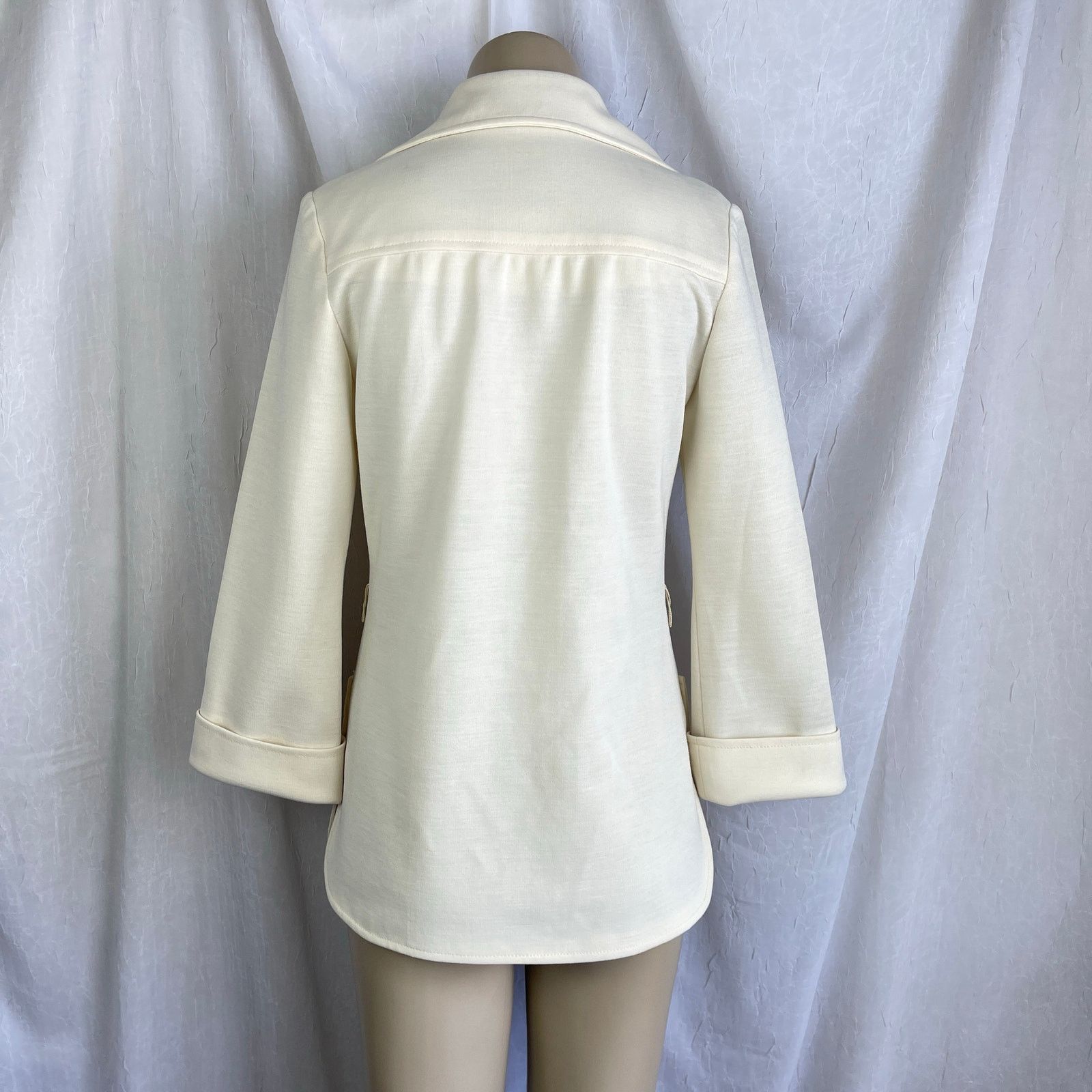 Vintage VTG 70’s Cream Blazer Jacket & High Waist Pants Suit Set XS Size 24" / US 00 / IT 34 - 6 Thumbnail