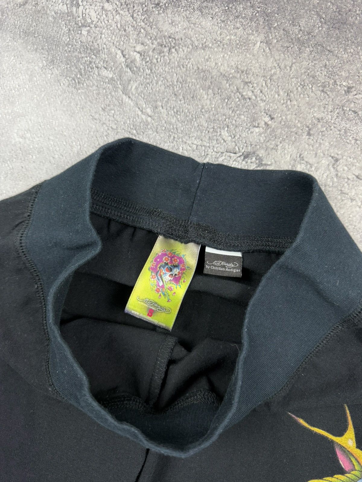 Ed Hardy Ed Hardy by Christian Audigier Black Leggings Y2K Steetwear Size 26" / US 2 / IT 38 - 11 Thumbnail
