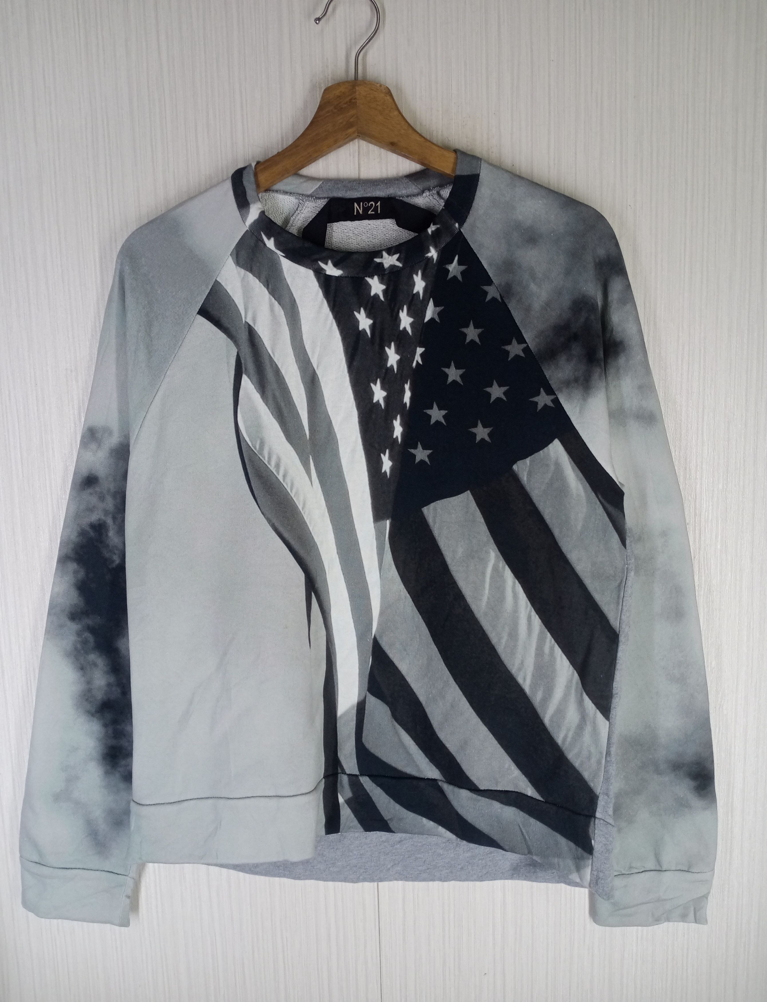 N21 N21 Numero Ventuno Black and White American Flag Sweatshirt Size US S / EU 44-46 / 1 - 1 Thumbnail