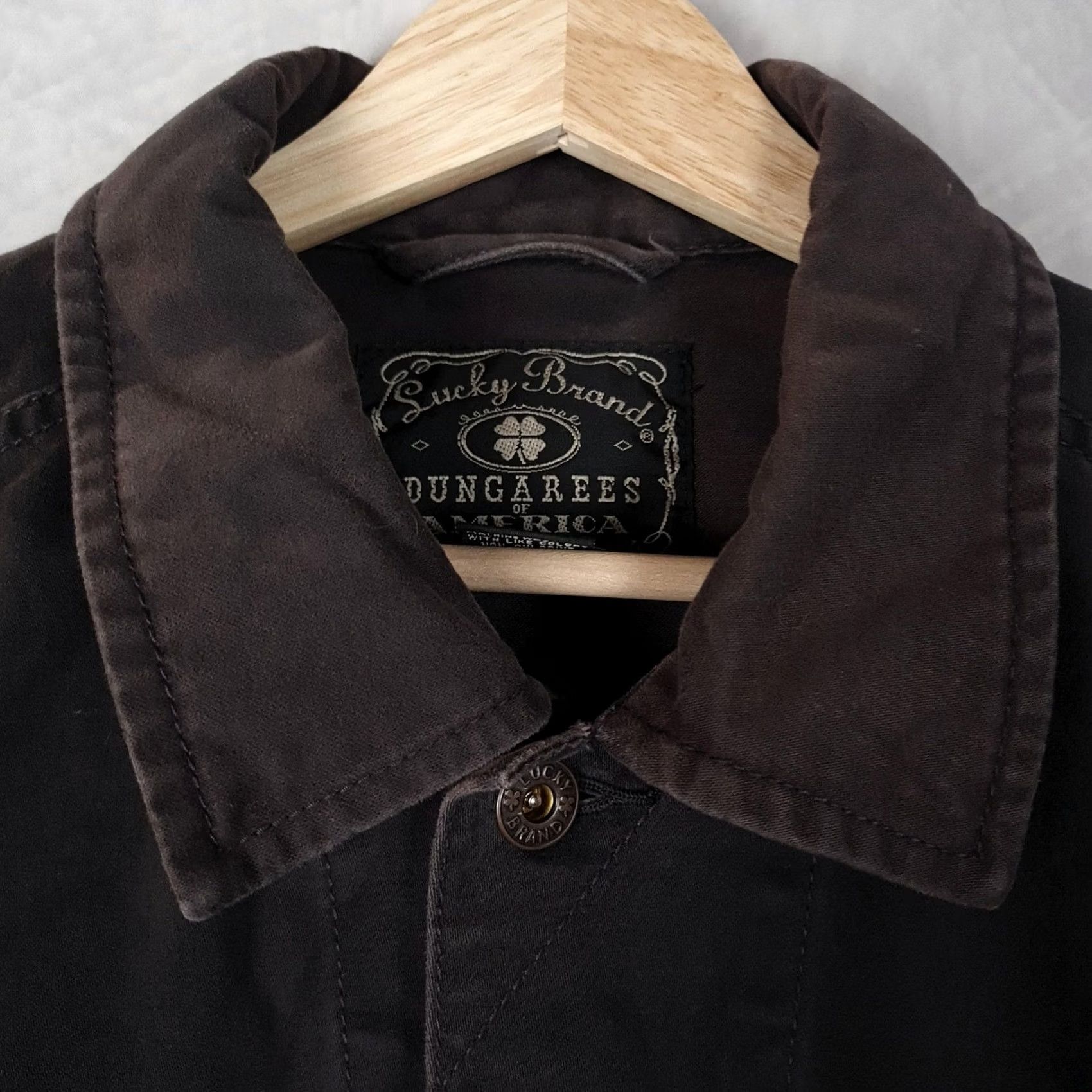 Lucky Brand Lucky Brand Trucker Jacket Mens Large Black Cotton Denim Button Front Workwear Size US L / EU 52-54 / 3 - 3 Thumbnail