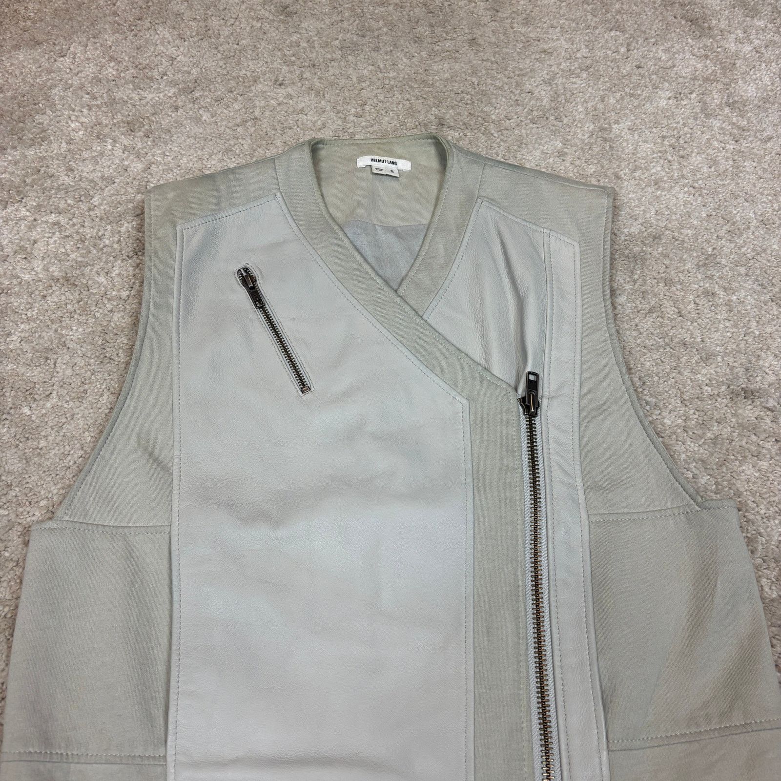 Helmut Lang Helmut Lang Nimbus Asymmetrical Lamb Leather Vest Small Moto Size S / US 4 / IT 40 - 2 Thumbnail