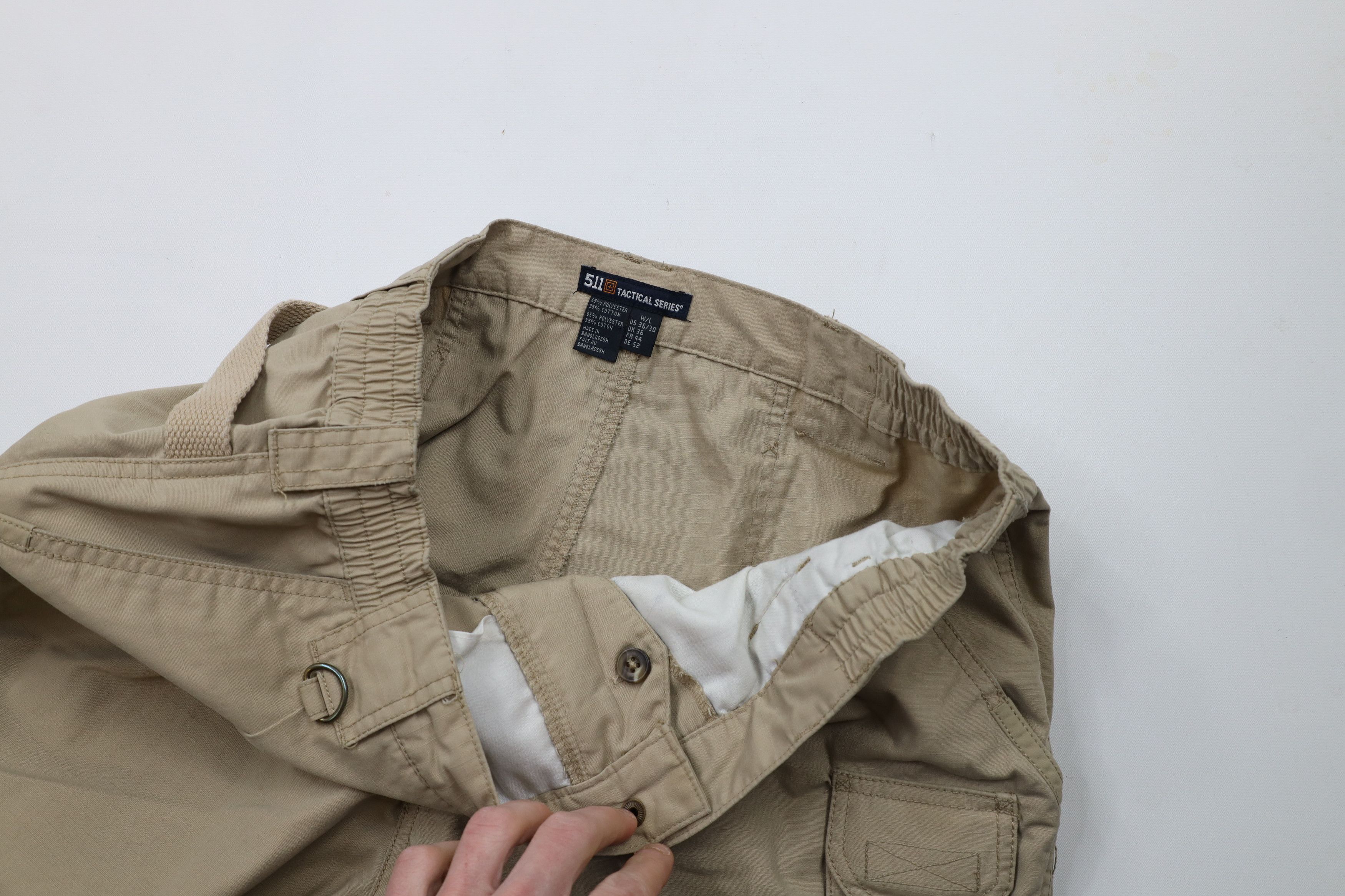 Vintage 5.11 Tactical Series Ripstop Double Knee Cargo Pants Beige Size US 36 / EU 52 - 10 Thumbnail