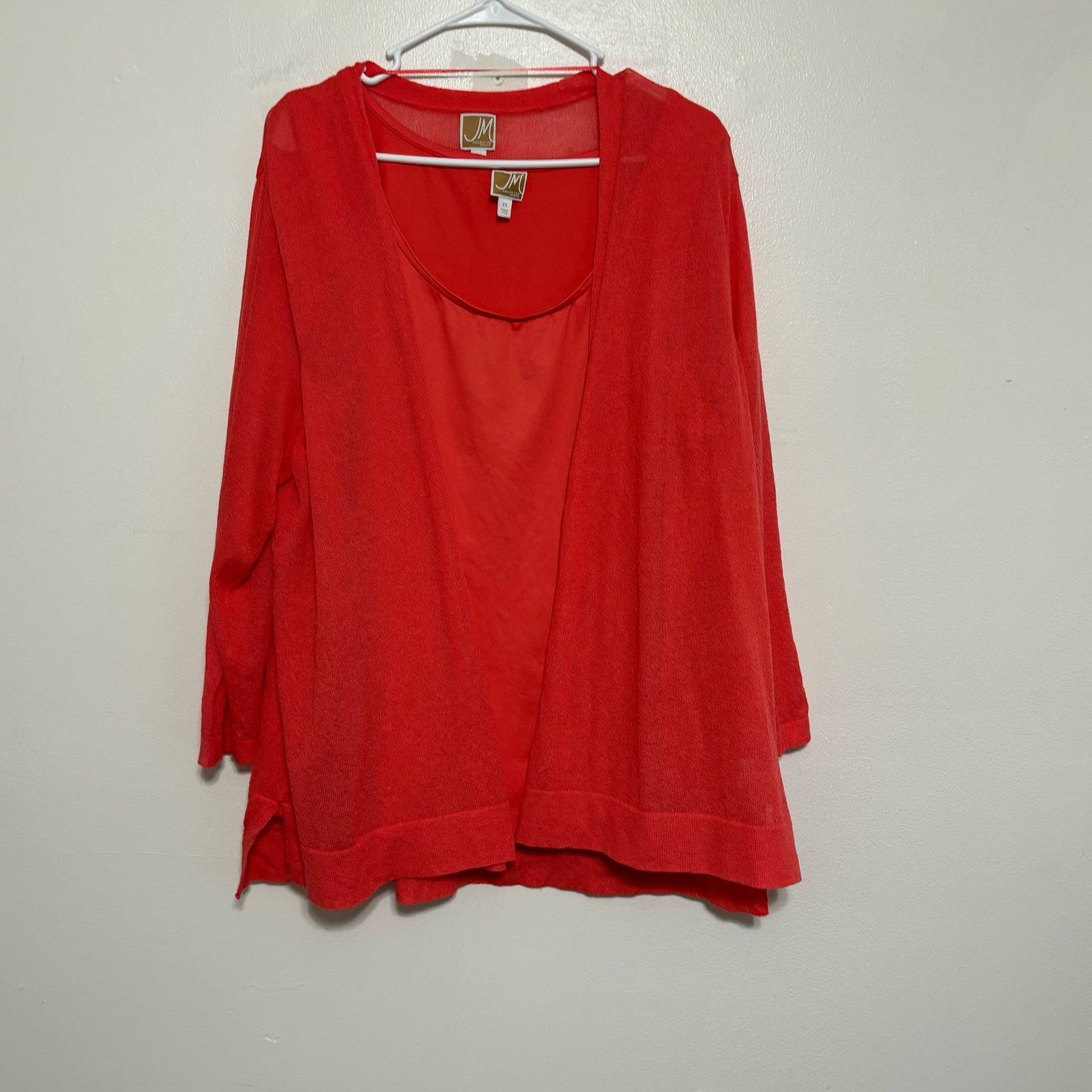 Other JM Collection Coral Orange Sweater and Tank Set Size 2X Size XXL / US 16-18 / IT 52-54 - 1 Thumbnail