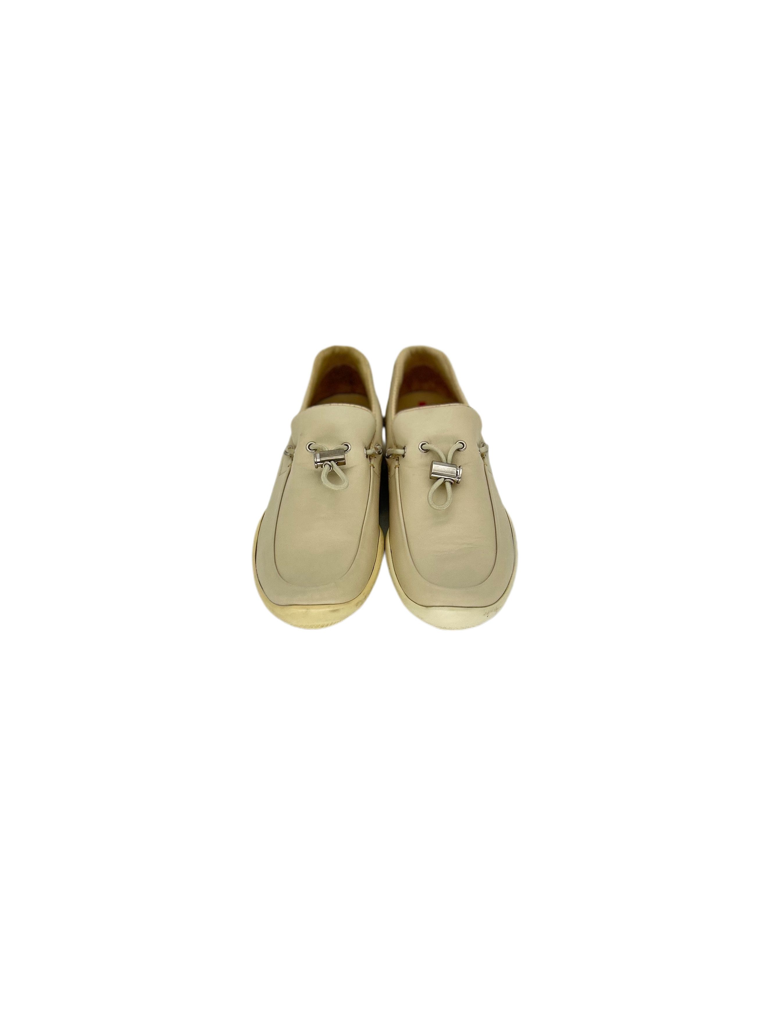 Prada Prada Linea Rossa White Classic Loafers With Toggle Size US 7 / EU 40 - 3 Thumbnail