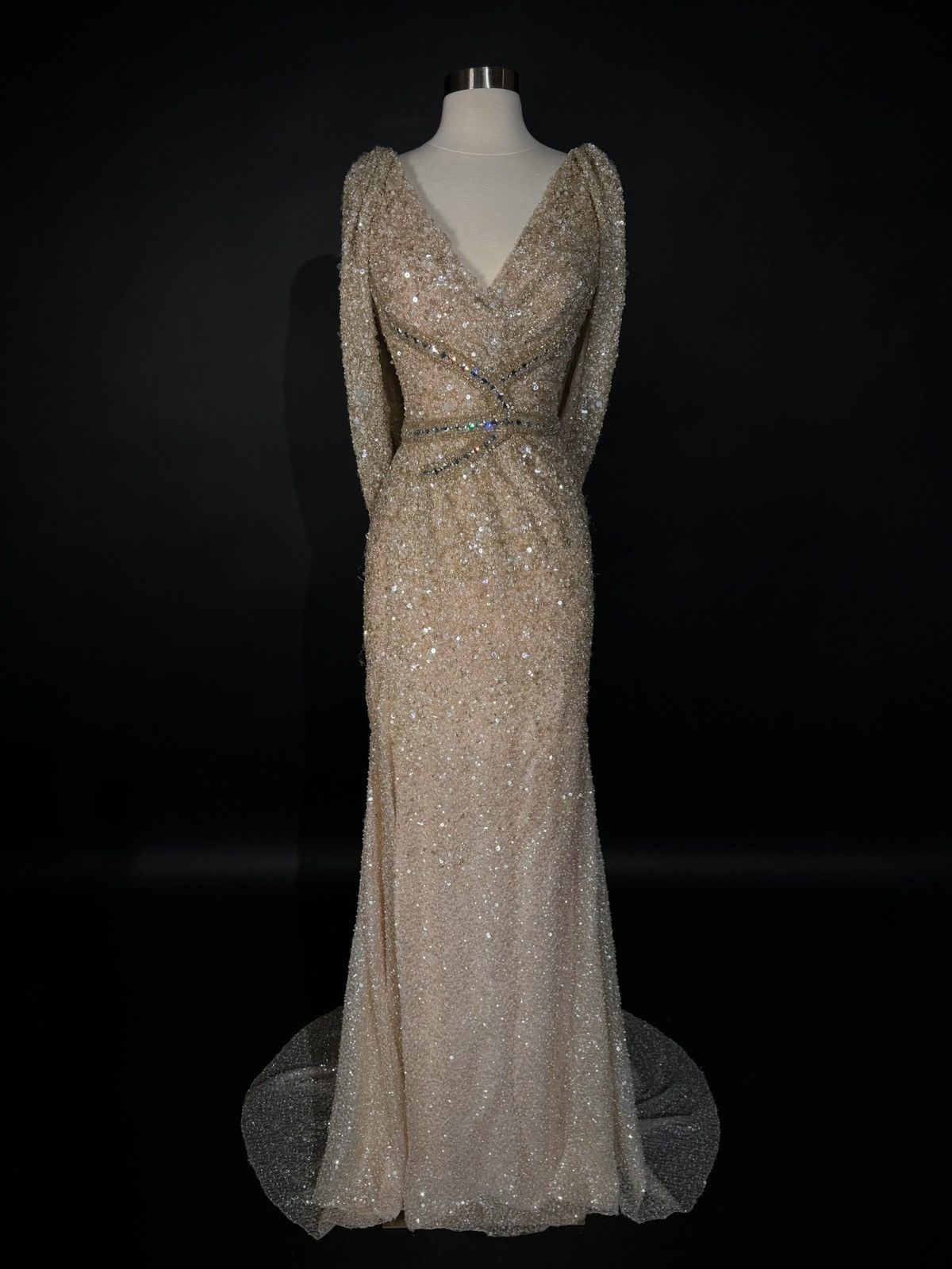 Other Brand New US 8 TONY WARD Fully Beaded with Sequins Gown Size M / US 6-8 / IT 42-44 - 2 Thumbnail
