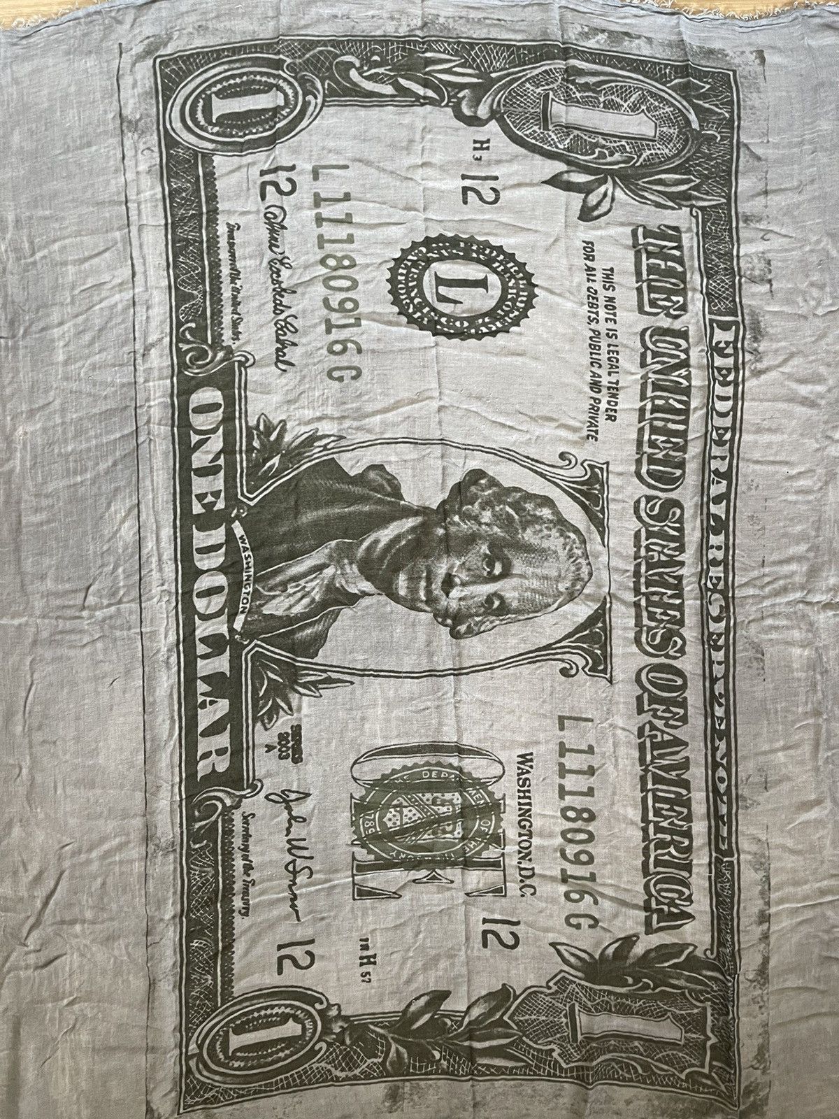 Other George Washington Money Dollar Pattern Huge Scarf Size ONE SIZE - 2 Thumbnail