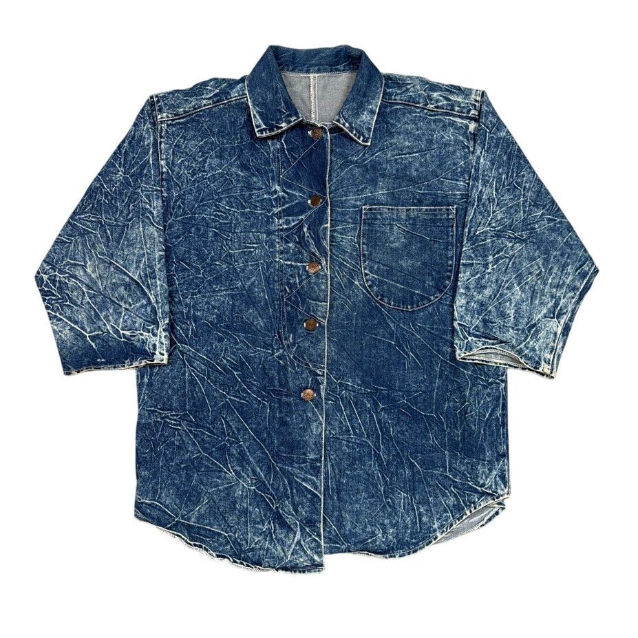 Vintage VTG 70s Acid Wash Denim 3/4 Sleeve Overshirt Jacket Men's L Size US L / EU 52-54 / 3 - 1 Thumbnail