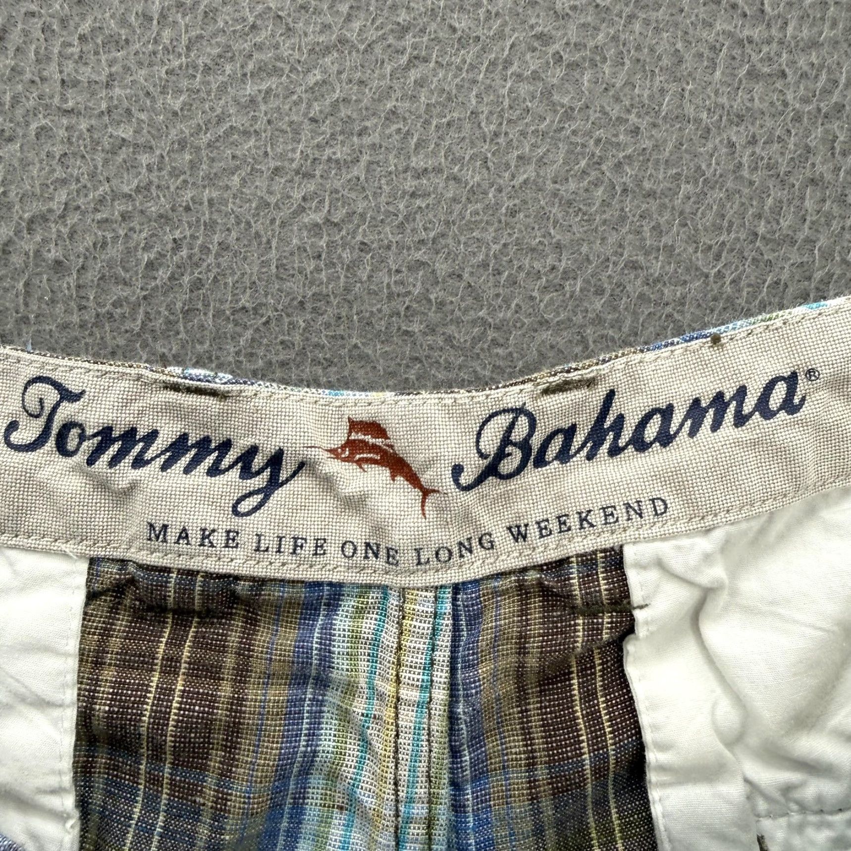 Tommy Bahama Tommy Bahama Shorts Mens 38 Brown Plaid Linen Lyocell Chino 10 Inseam Casual Size US 38 / EU 54 - 4 Thumbnail