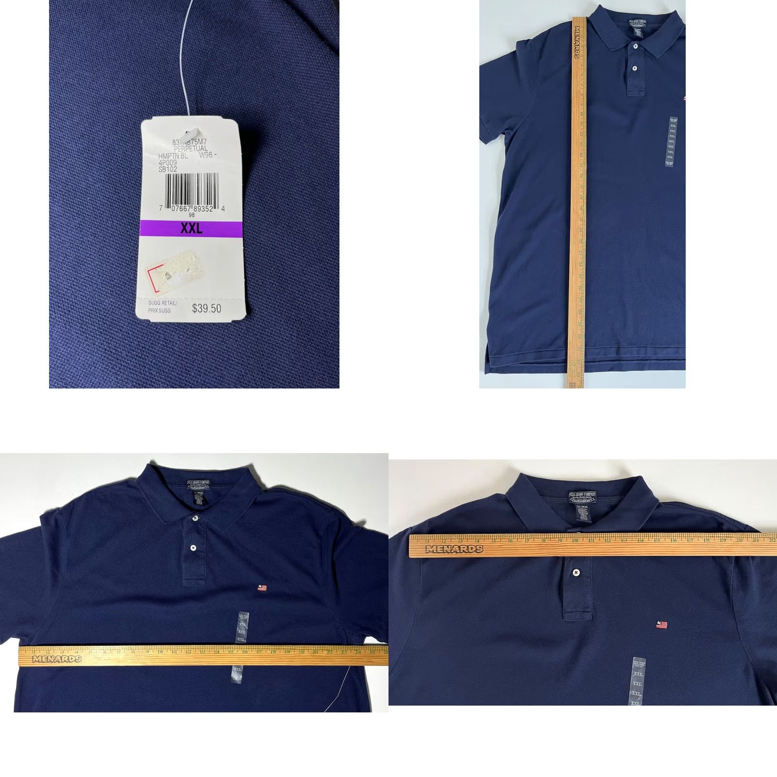 Ralph Lauren VINTAGE Polo Jeans Company Ralph Lauren Polo Shirt Mens XXL Navy 100% Cotton Short Sleeve Collared Logo 90s Retro Classic Shirt Size US XXL / EU 58 / 5 - 8 Thumbnail
