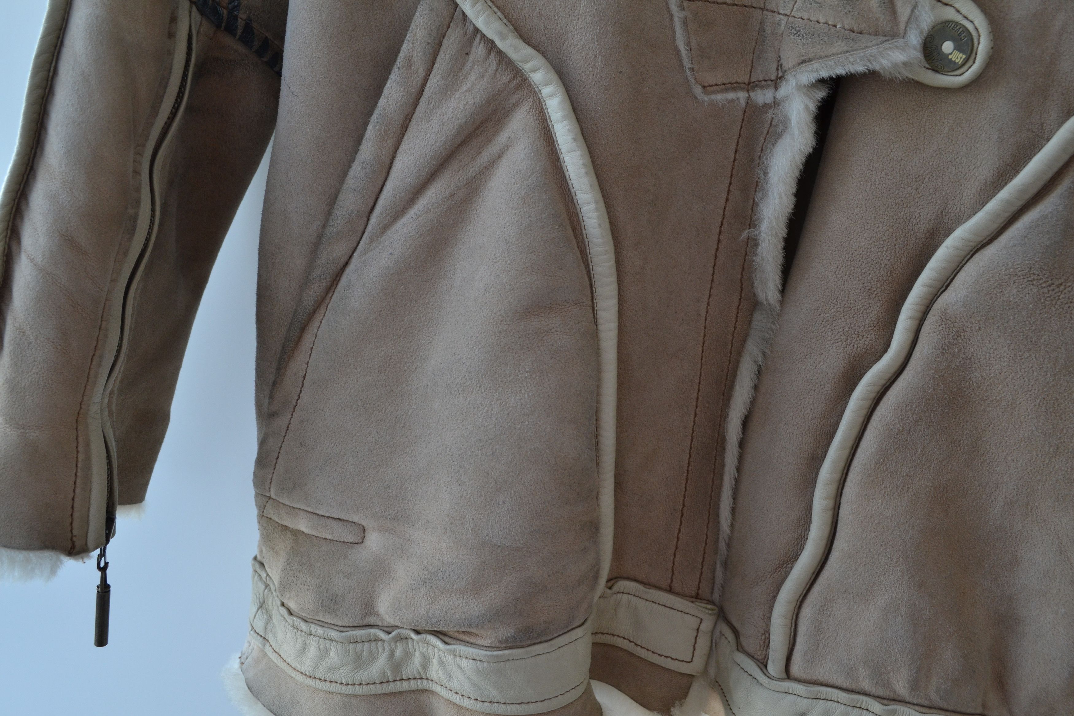 Roberto Cavalli ROBERTO CAVALLI Shearling Jacket Leather Fur Beige Size M / US 6-8 / IT 42-44 - 13 Thumbnail