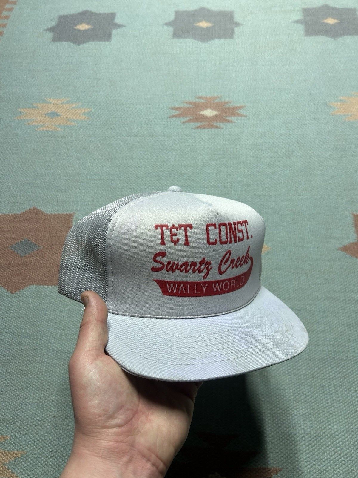 Vintage Vtg trucker hat mesh T&T construction Swartz creek Michigan Size ONE SIZE - 1 Thumbnail