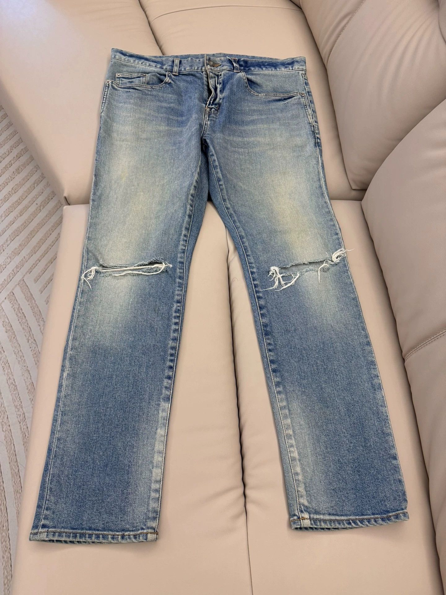 Saint Laurent Paris Saint Laurent 19SS Slashed 9-Cropped Denim 34 Loren’s Rare Size US 34 / EU 50 - 1 Thumbnail