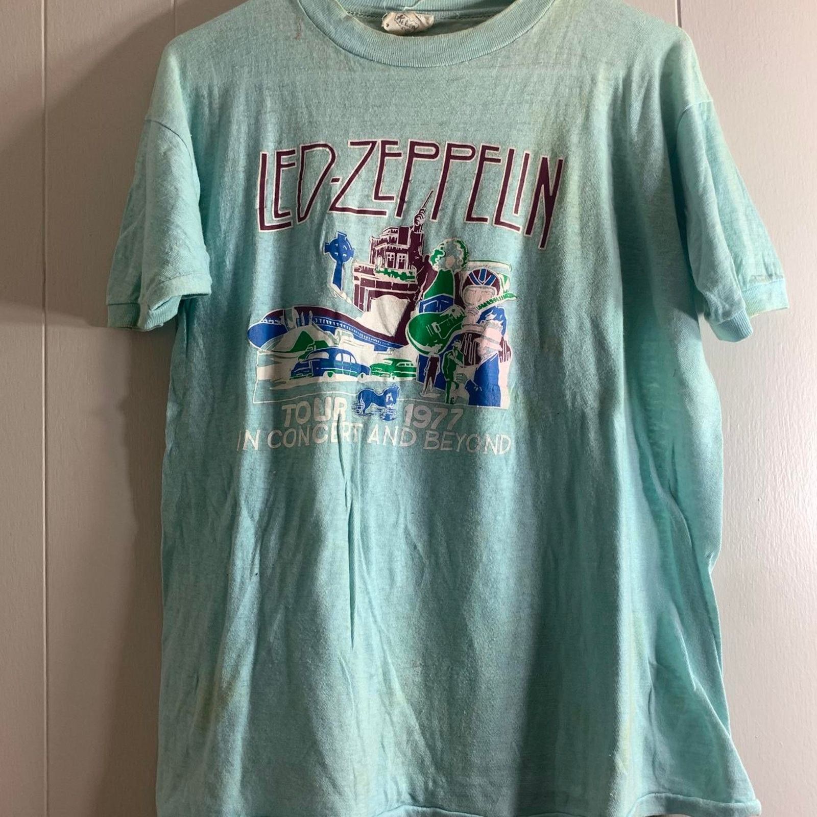 Vintage 1977 LED ZEPPELIN US Tour SWAN SONG double sided tee shirt Size US XL / EU 56 / 4 - 3 Thumbnail