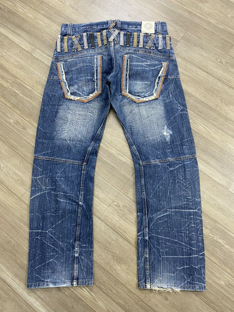 Japanese Brand 2000s Japanese Double Waist Distressed Punk Lgb Jeans Y2K Size US 33 - 18 Thumbnail