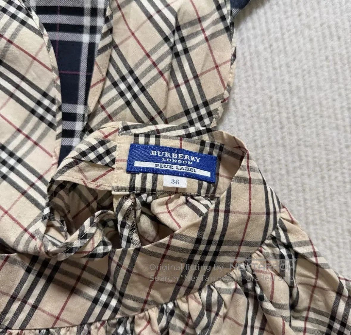 Burberry Burberry Women’s Khaki Check Cotton Top. Size XS / US 0-2 / IT 36-38 - 3 Thumbnail