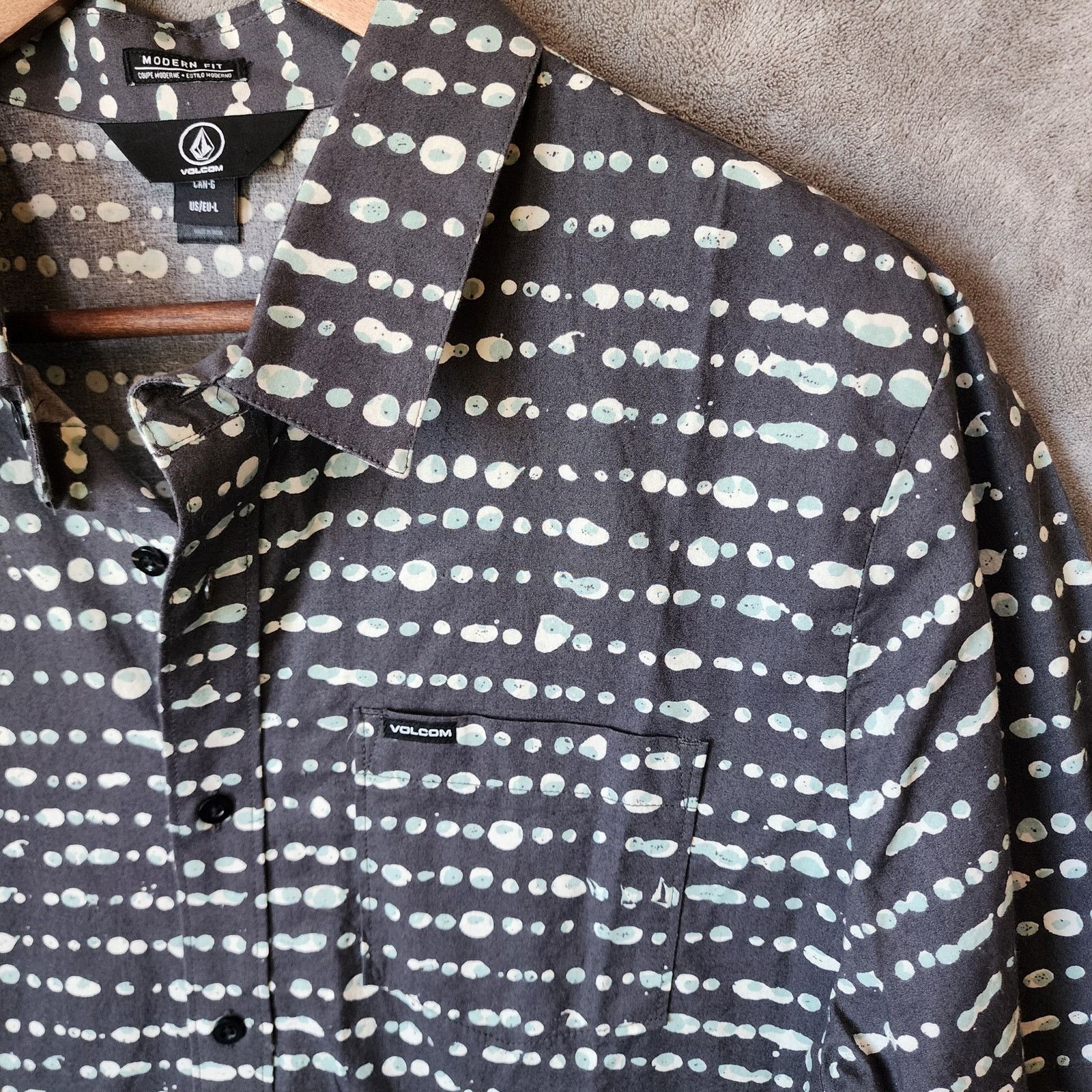 Volcom Volcom Men's Large Black Abstract Button-Up Shirt Size US L / EU 52-54 / 3 - 3 Thumbnail