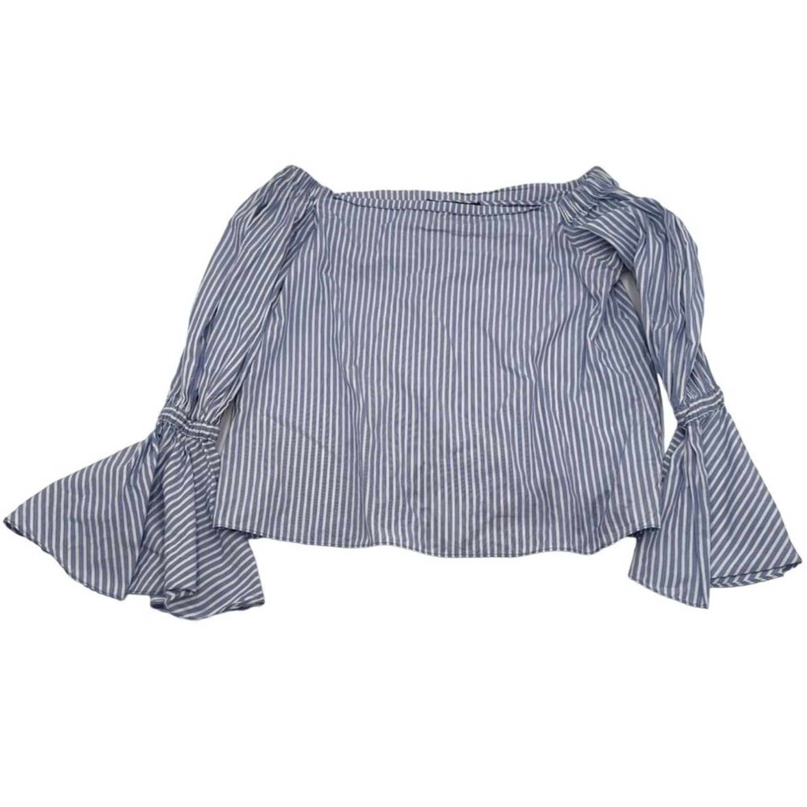 ALEXIS Alexis Womens S Striped Off-Shoulder Bell Sleeve Top Small Size S / US 4 / IT 40 - 2 Thumbnail