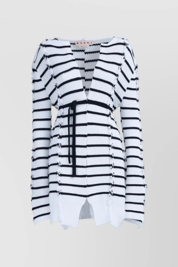 Marni o1y1125 Cardigan in White/Black Size S / US 4 / IT 40 - 1 Thumbnail
