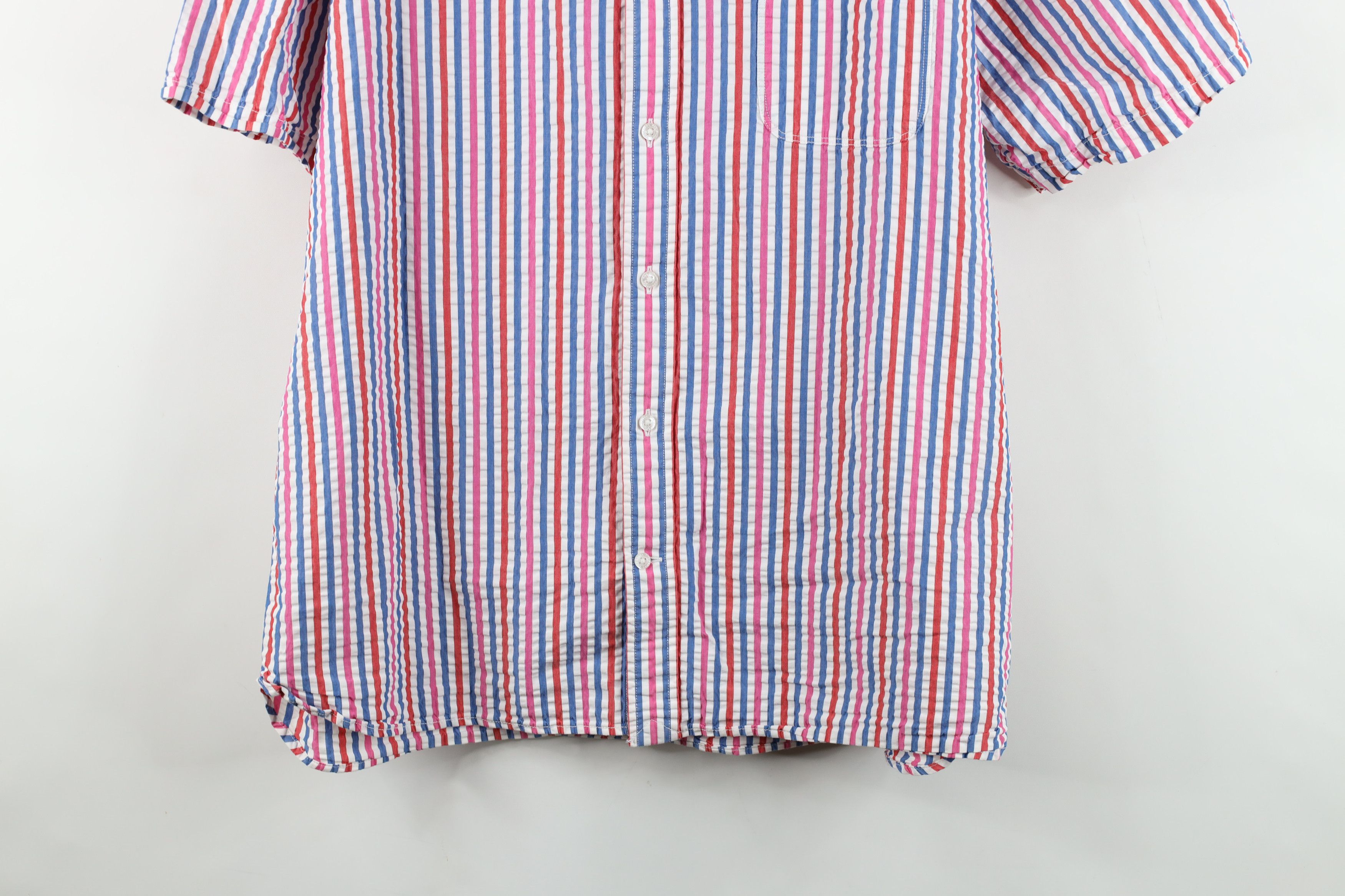 Lands' End Vintage Lands End Seer Sucker Short Sleeve Button Down Shirt Size US L / EU 52-54 / 3 - 3 Thumbnail