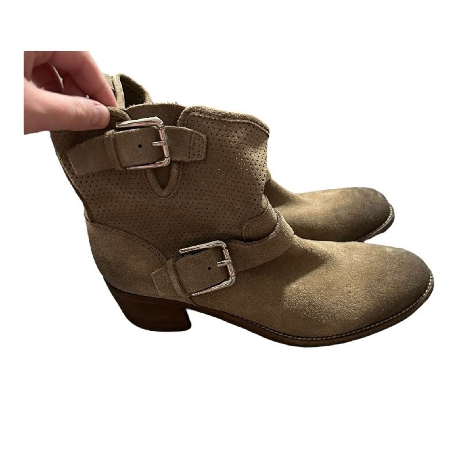 Donald Pliner Donald J Pliner Willow Mid-Calf Leather Suede Taupe Boots Size US 8.5 / IT 38.5 - 1 Thumbnail