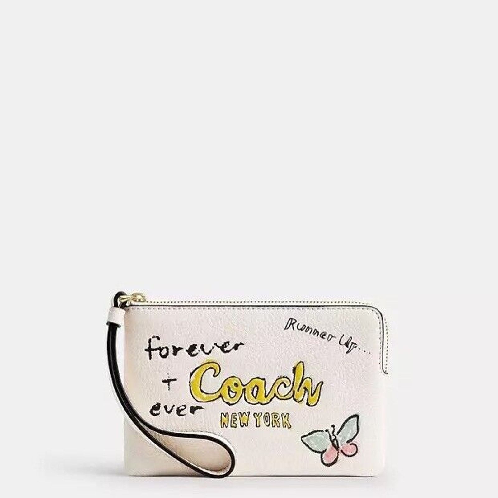 Coach NWT Coach Pebbled Leather Corner Zip Wristlet Sketch CAQ54 Size ONE SIZE - 2 Thumbnail