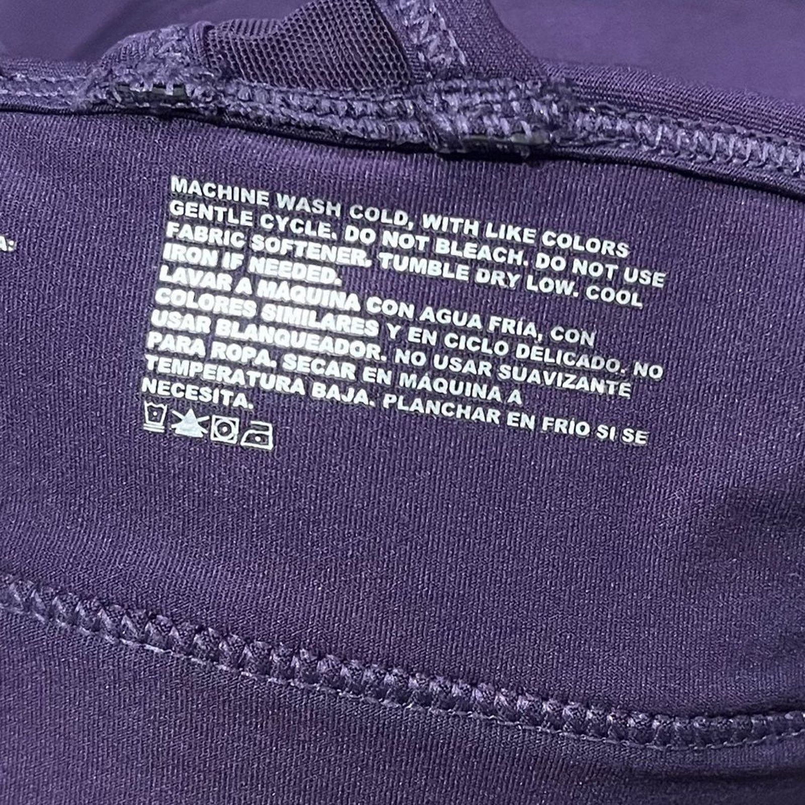 Avia Avia Sports Bra Full Coverage Dark Purple Racerback Size M Size ONE SIZE - 4 Thumbnail