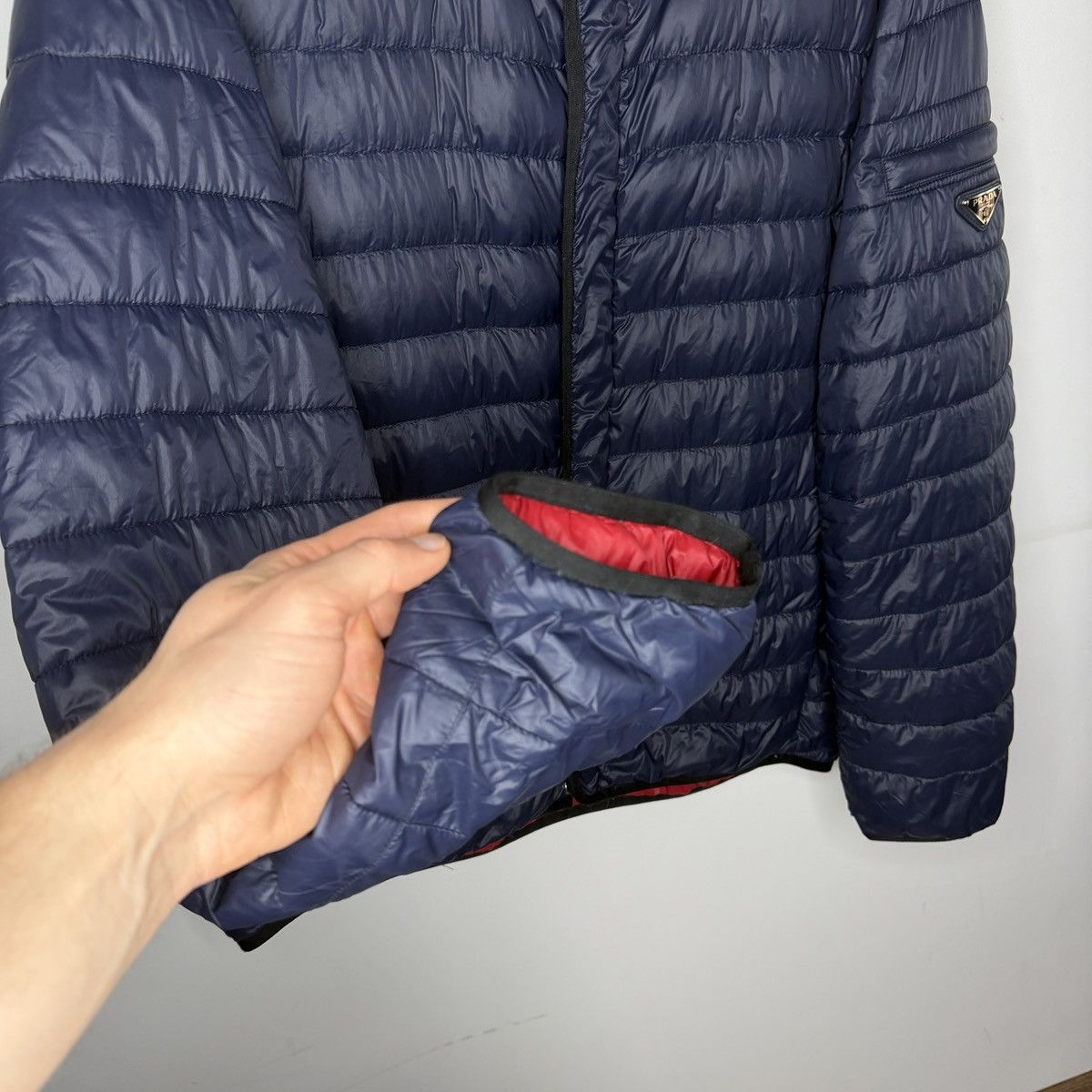Prada Milano Puffer Down Jacket Re-Nylon Archive Navy