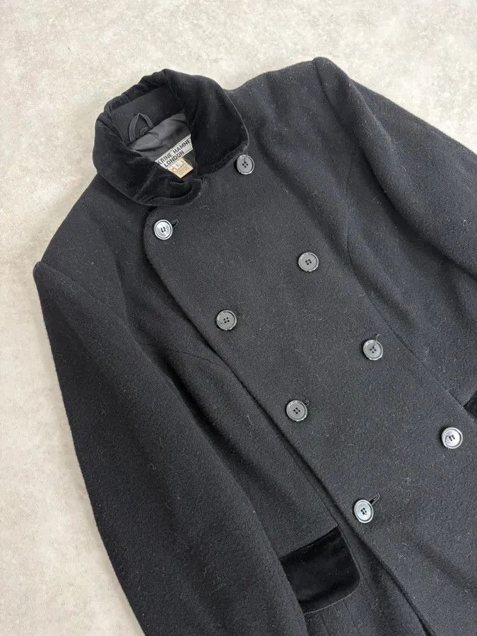 Katharine Hamnett London 1990s Katherine Hamnett Black Wool Classy Long Coat Size S / US 4 / IT 40 - 5 Thumbnail