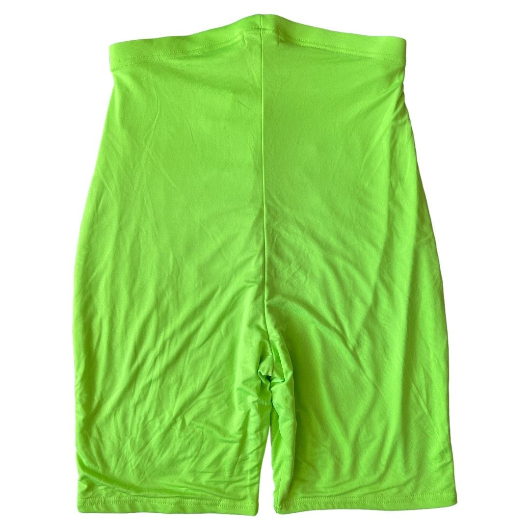 Other Pretty Little Thing Shape Neon Lime Buckle Cycle Shorts, US6 Size 28" / US 6 / IT 42 - 2 Thumbnail